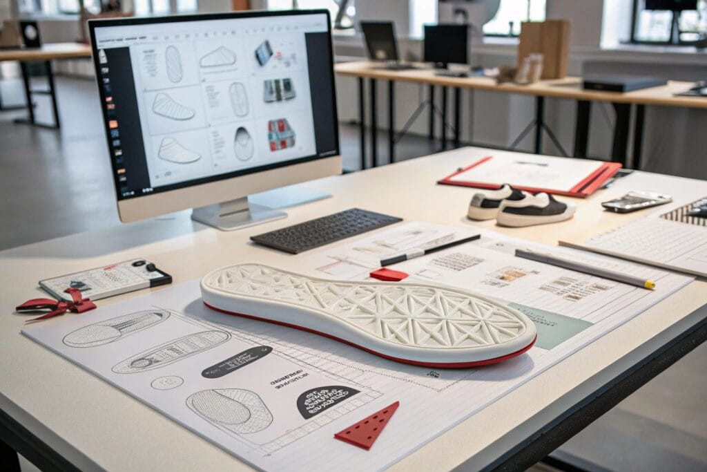 a modern design studio with a 3d printed insole pr