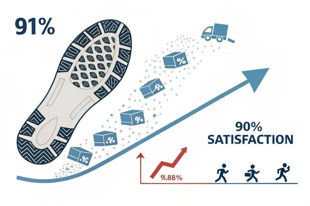 data visualization concept with 91 satisfaction p