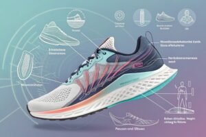 exploded diagram of a high tech running shoe show