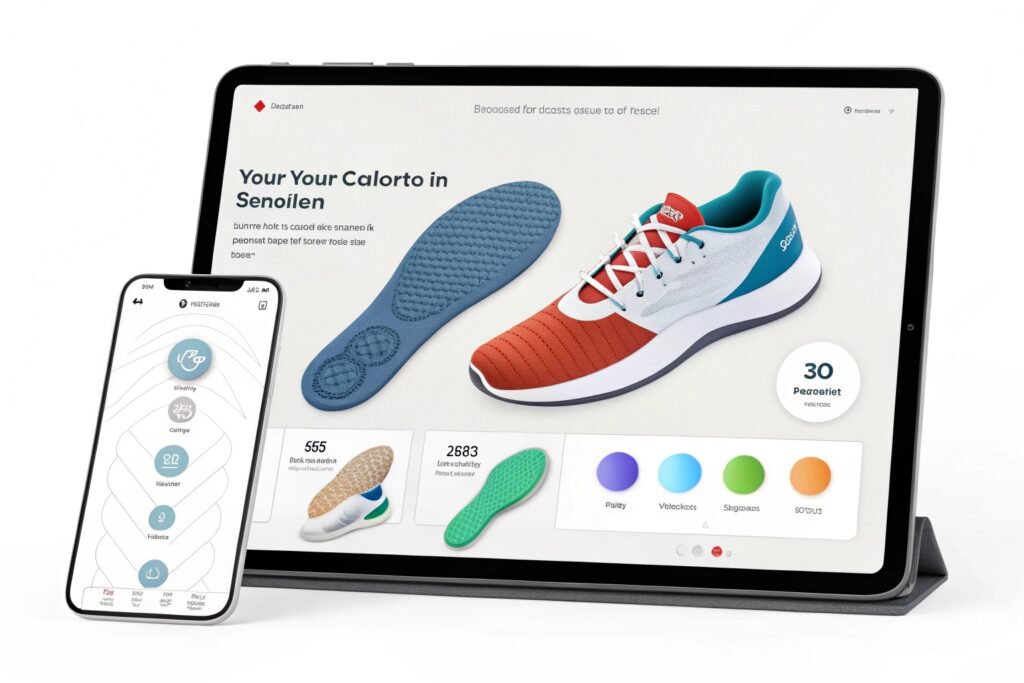 online customization tool interface with 3d insole