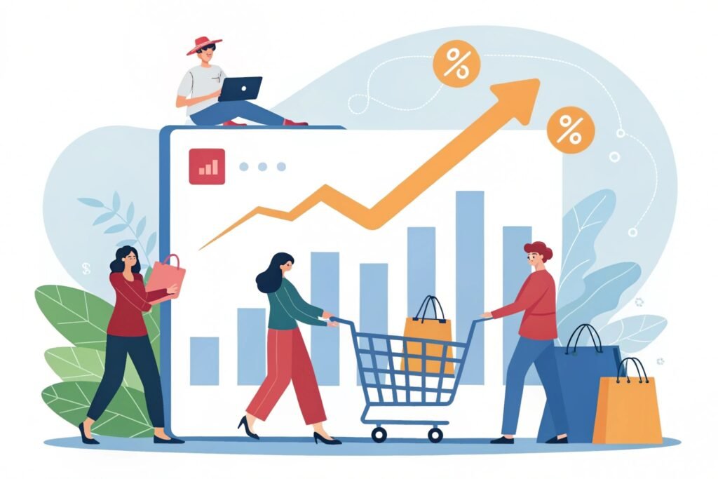 repeat customers shopping online with a 30 growth