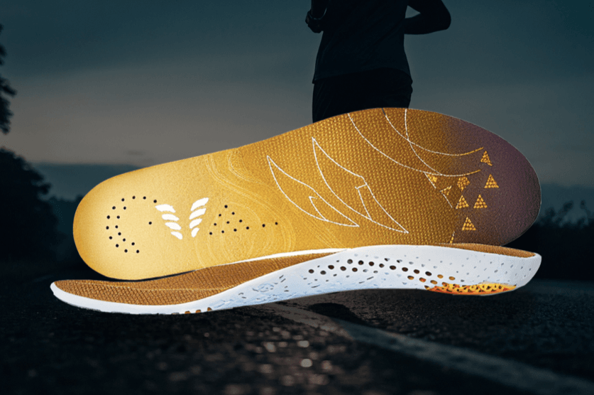 a 3d rendered close up of high tech arch support i