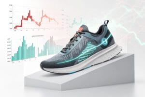 a futuristic athletic shoe with glowing arch inse