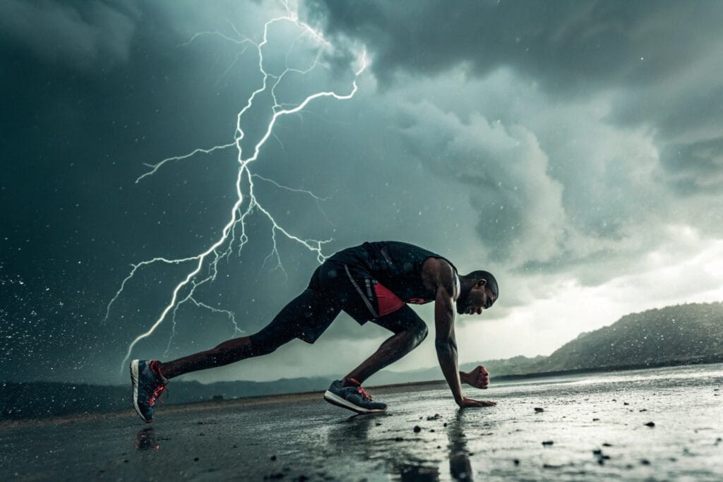 abstract 3d render of a sports shoe sole with glow