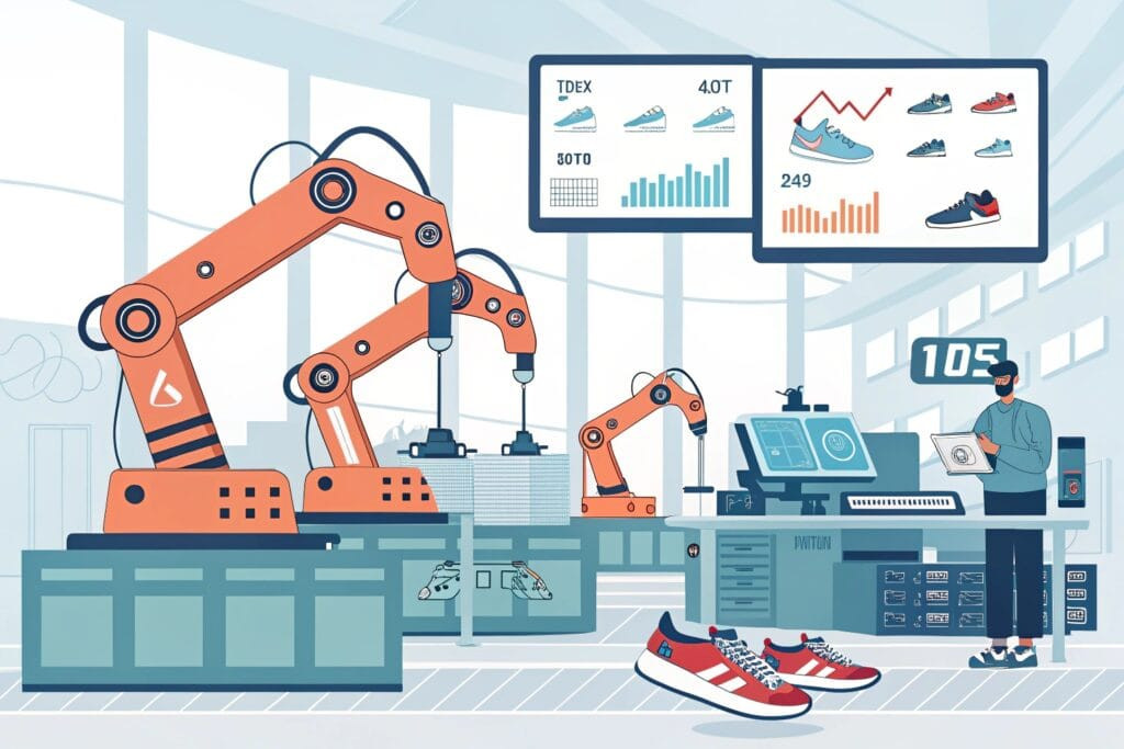 an agile manufacturing hub with robotic arms assem